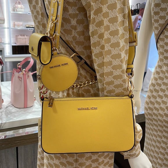 MICHAEL KORS JET SET TRAVEL SMALL SHOULDER CROSSBODY BAG WITH TECH ATTCH AIRPOD - Picture 15 of 16